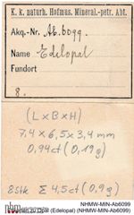 Etiketten zu Opal (Edelopal) (NHMW-MIN-Ab6099)